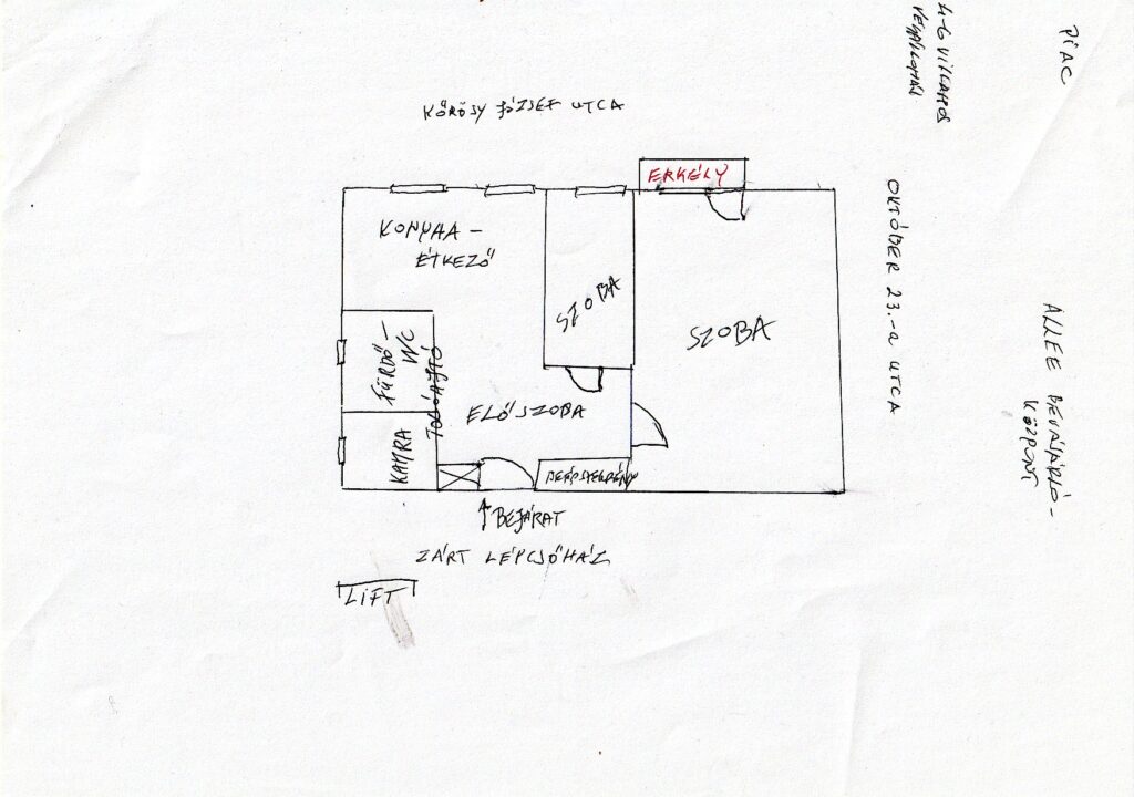 Bp. XI. Allee főbejáratával szemben legfelső emeleten lévő erkélyes panorámás 1,5 szobás lakás