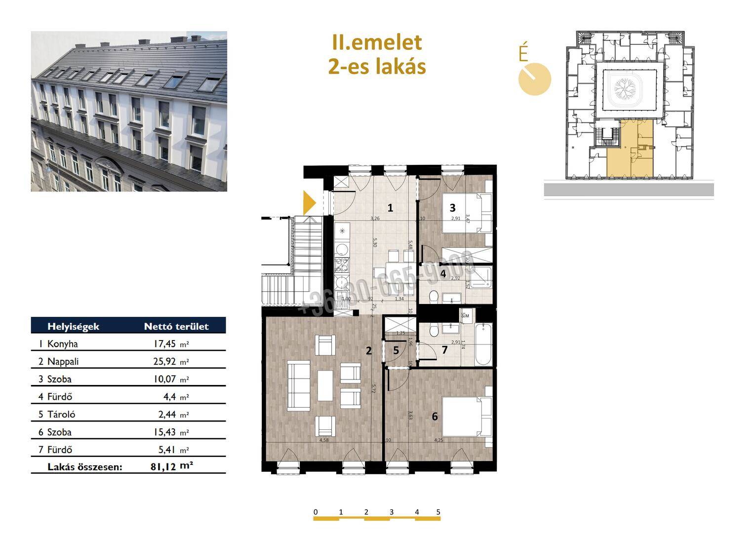 Eladó Társasházi lakás, Budapest VII. kerület, Erzsébetváros (Nagykörúton kívül), 81nm, 166000000 Ft