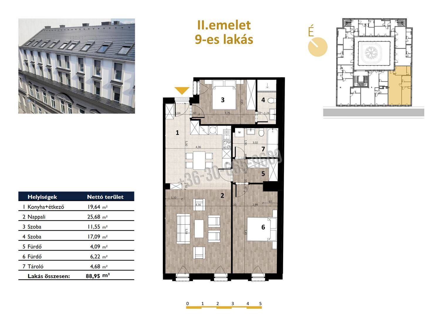 Eladó Társasházi lakás, Budapest VII. kerület, Erzsébetváros (Nagykörúton kívül), 90nm, 182100000 Ft
