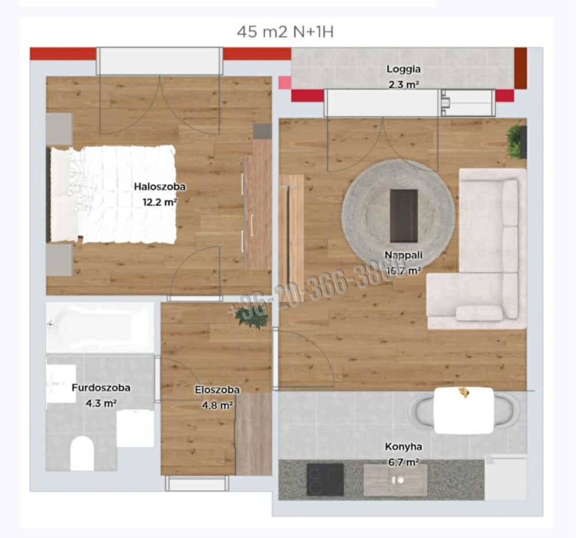 Eladó Társasházi lakás, Budapest XI. kerület, Adony utcai ltp., 45nm, 73360000 Ft