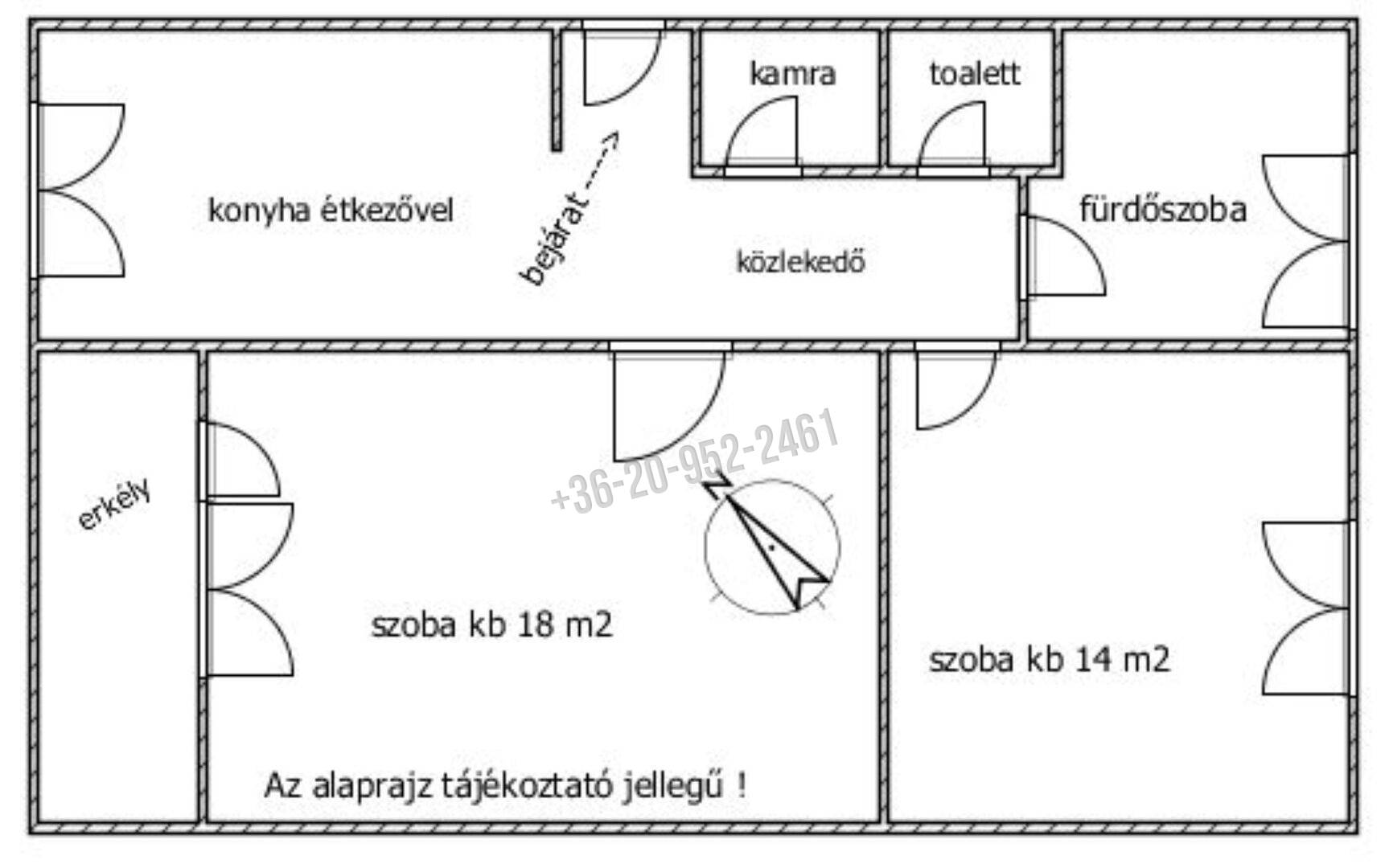 Eladó Társasházi lakás, Komárom, Belváros, 57nm, 54900000 Ft