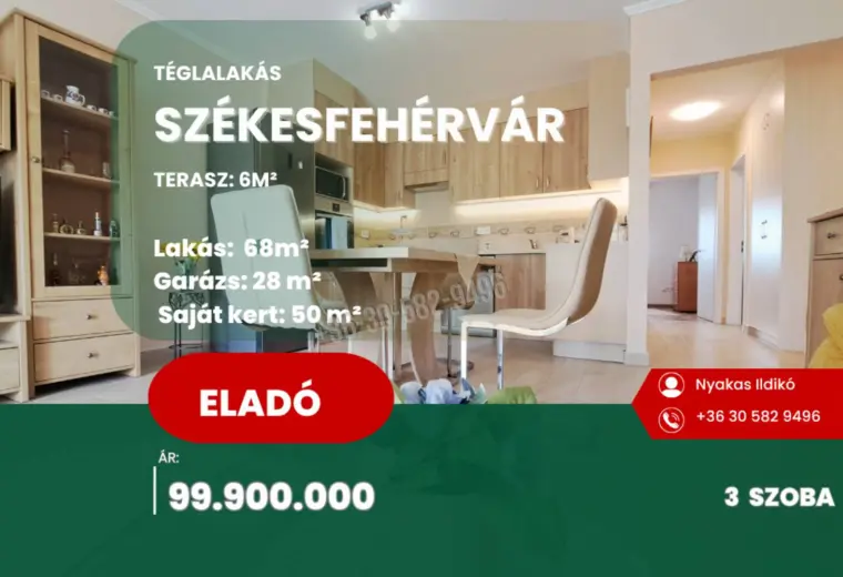 Eladó Társasházi lakás, Székesfehérvár, Nincs megadva, Királyhágó utca , 68nm, 99900000 Ft
