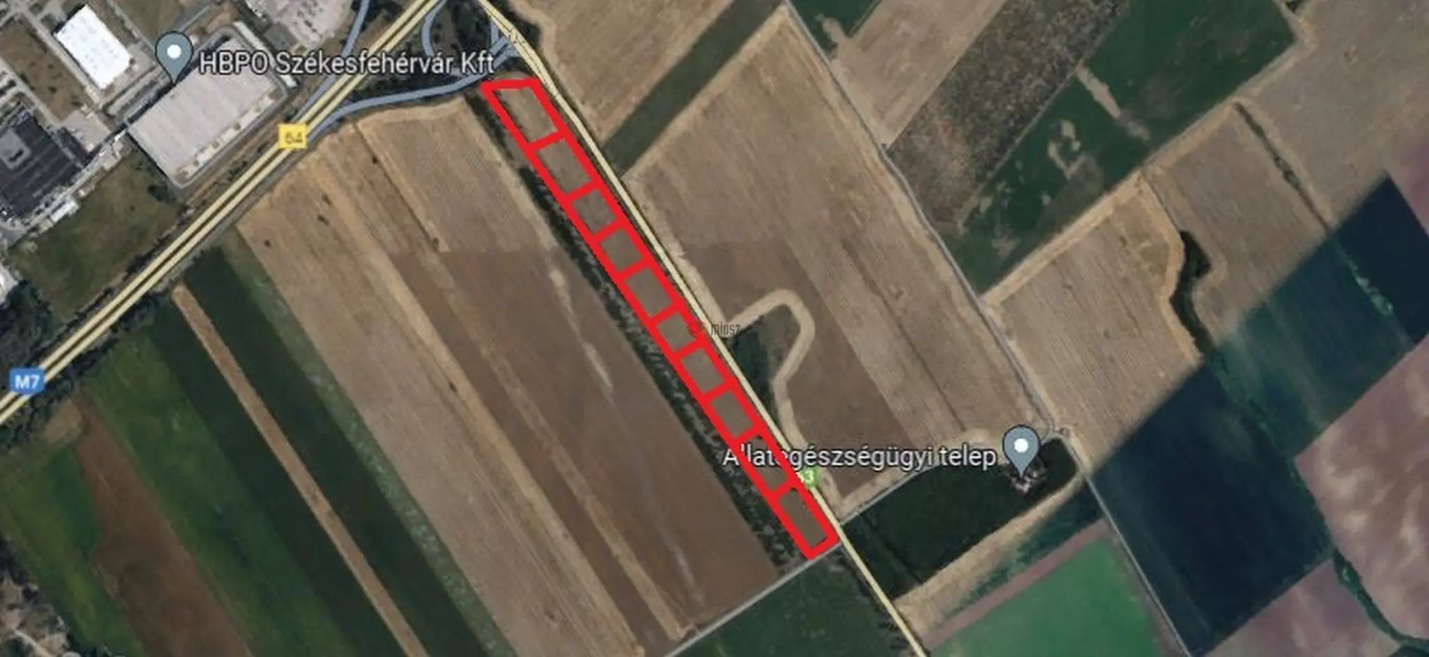 Eladó Külterületi telek, Székesfehérvár, Déli ipari zóna, 63-as főút, 1nm, 69000000 Ft