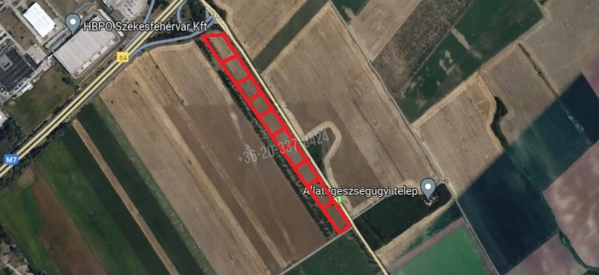 Eladó Külterületi telek, Székesfehérvár, Déli ipari zóna, 63-as főút, 1nm, 69000000 Ft