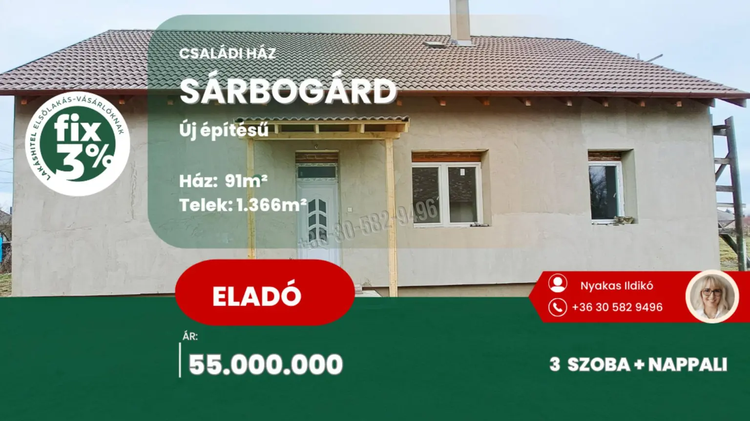 Eladó Családi ház, Sárbogárd, Nincs megadva, 91nm, 55000000 Ft