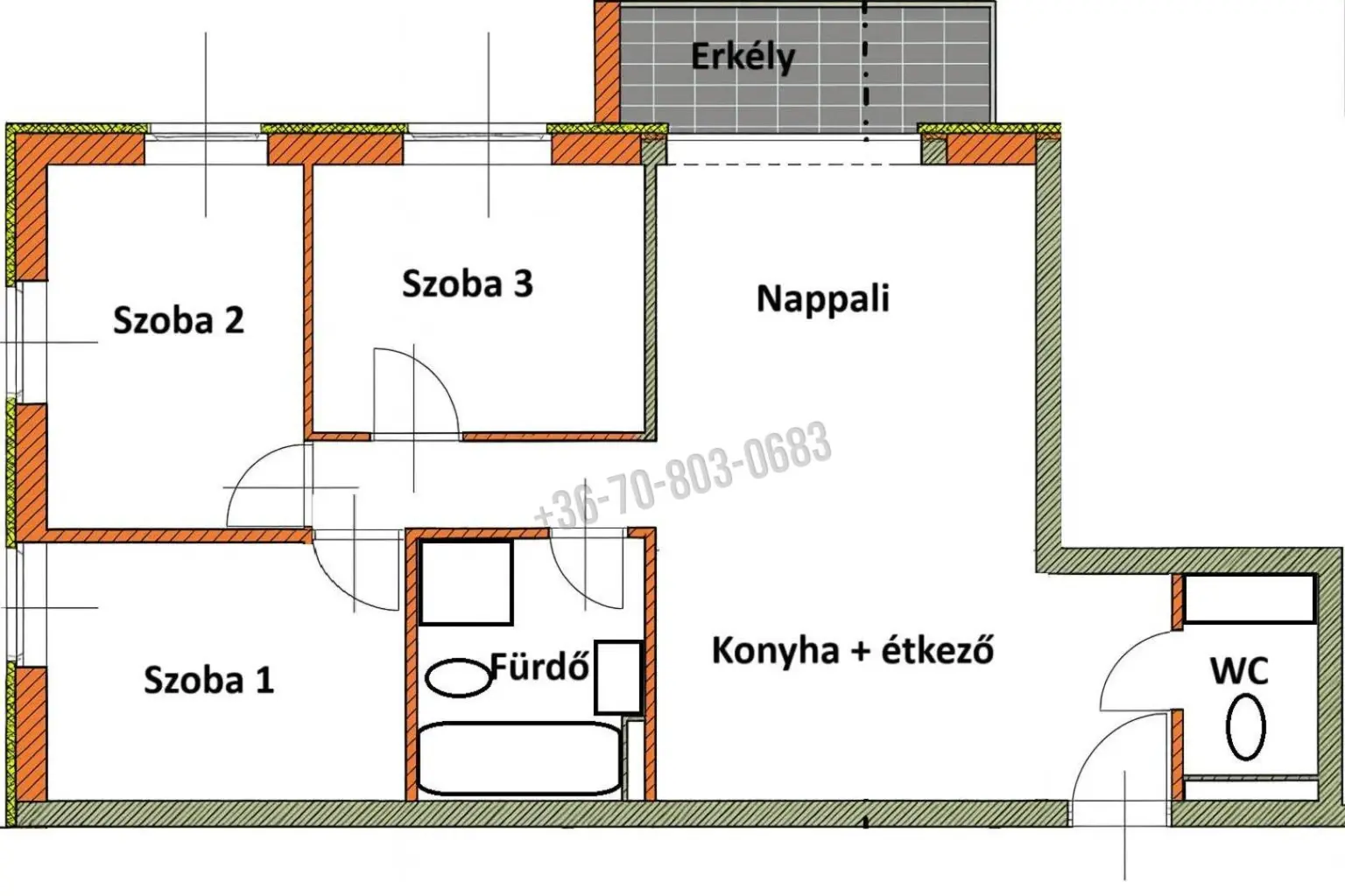 Eladó Társasházi lakás, Mosonmagyaróvár, Városközpont, 65nm, 69900000 Ft