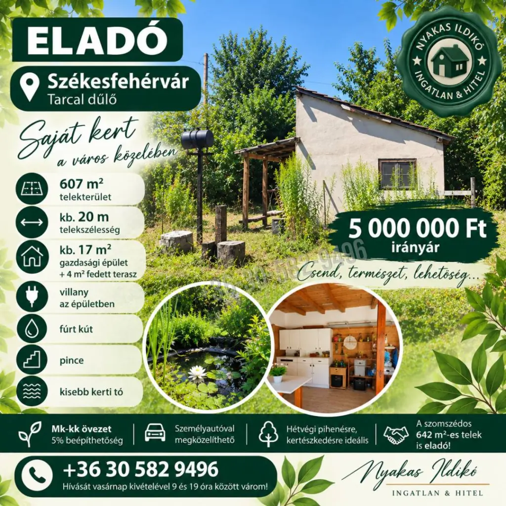 Eladó Külterületi telek, Székesfehérvár, Nincs megadva, Külterület, 0nm, 5000000 Ft