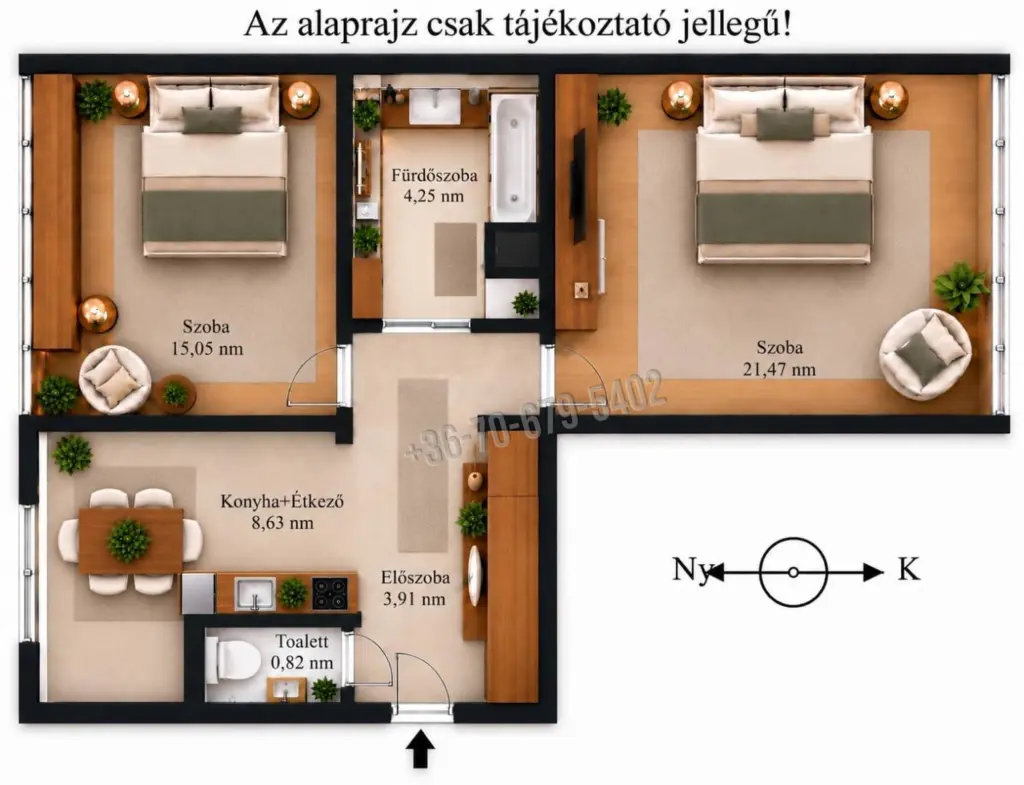Eladó Társasházi lakás, Szigetszentmiklós, Városközpont, 57nm, 74000000 Ft