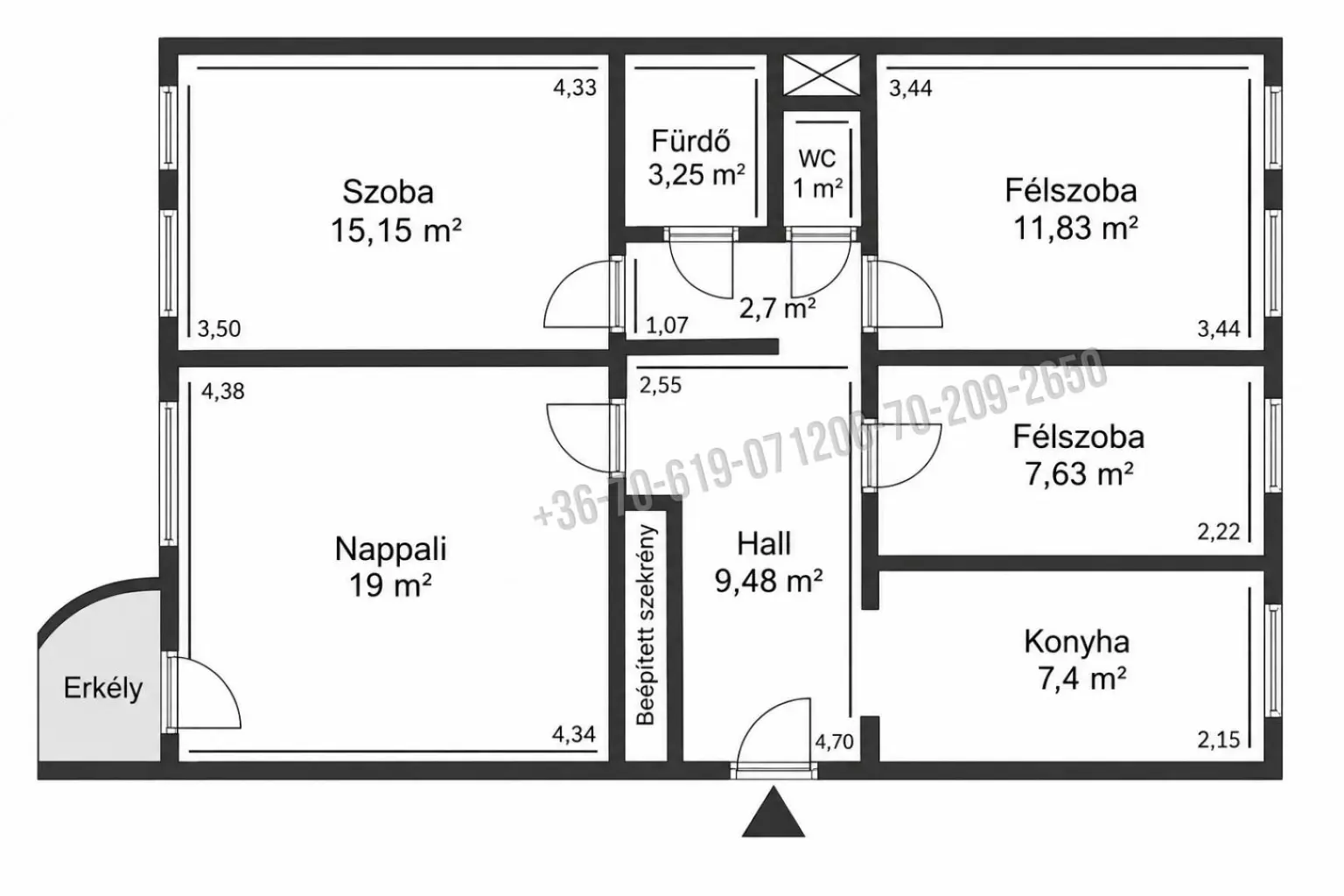Eladó Panellakás, Budapest IV. kerület, Káposztásmegyer, 82nm, 94900000 Ft