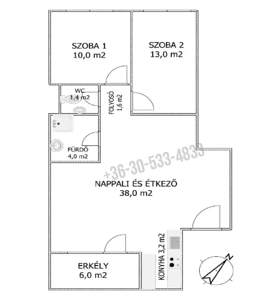 Eladó Társasházi lakás, Szombathely, Kámon, Írottkő utca, 74nm, 69000000 Ft