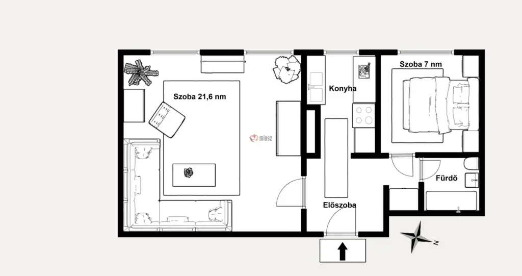 Eladó Panellakás, Székesfehérvár, Víziváros, Budai út, 42nm, 39900000 Ft